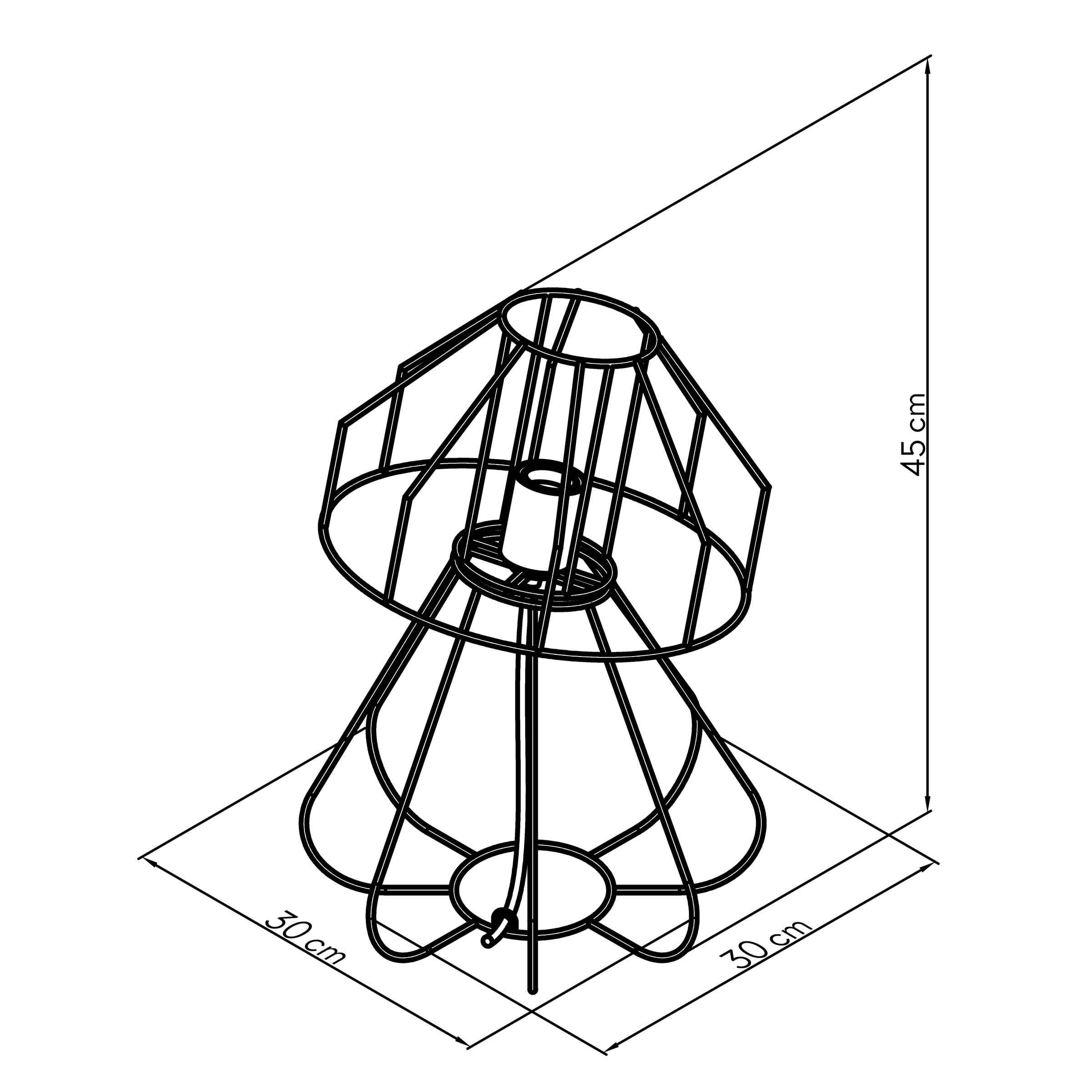 Luminária Alma · desenho técnico com medidas