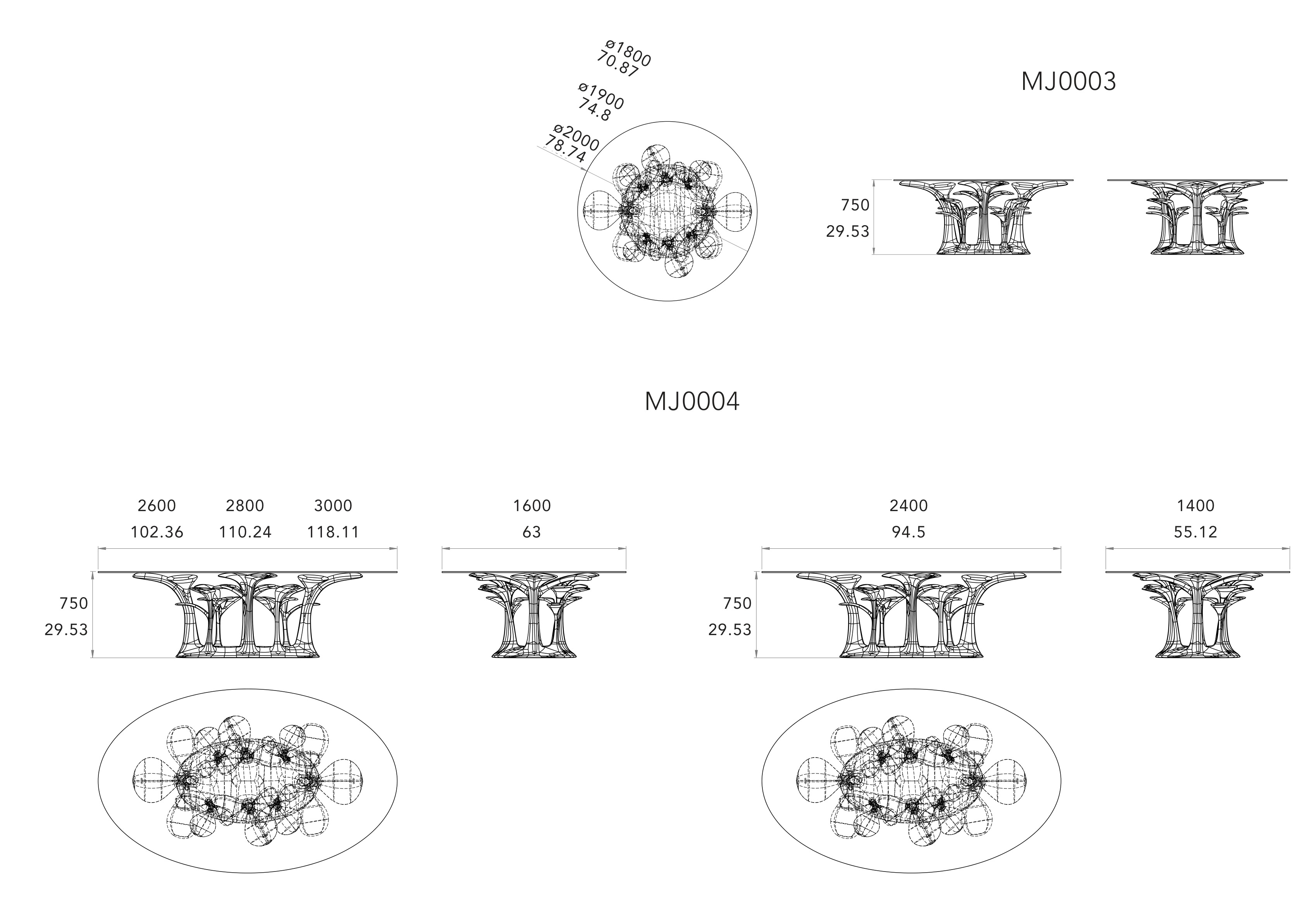 Mesa Sertão · desenho técnico com medidas